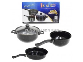 4PCS POT SET(16CM MILK POT+22CM SOUP POT+22 FRYING PAN+GLASS COVER)